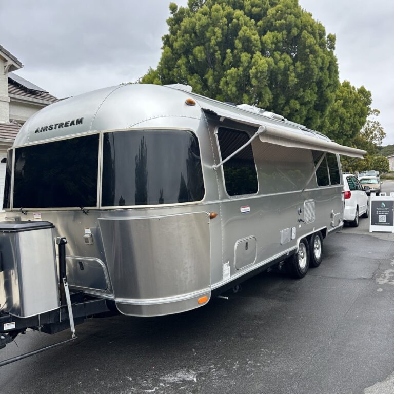 Airstream RV after a car detailing session at Ridin Clean Auto Detailiung in San Diego